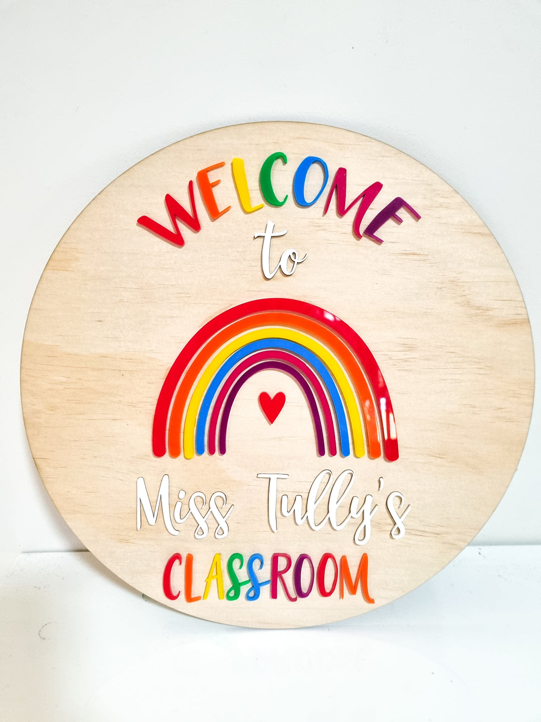 Rainbow Teacher Classroom Sign Acrylic