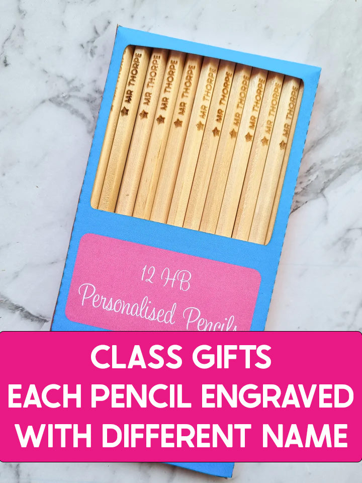 Class Gift Pencils - Different Engraving on EACH Pencil