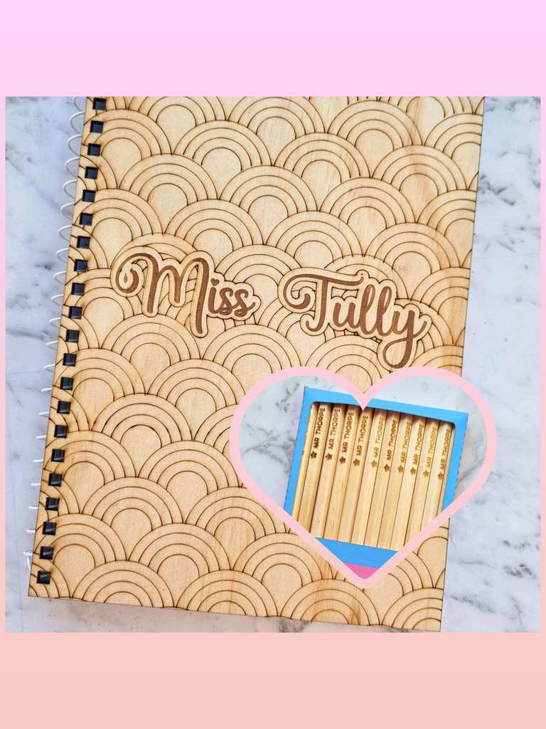 Personalised Pencils and Notebook Bundle
