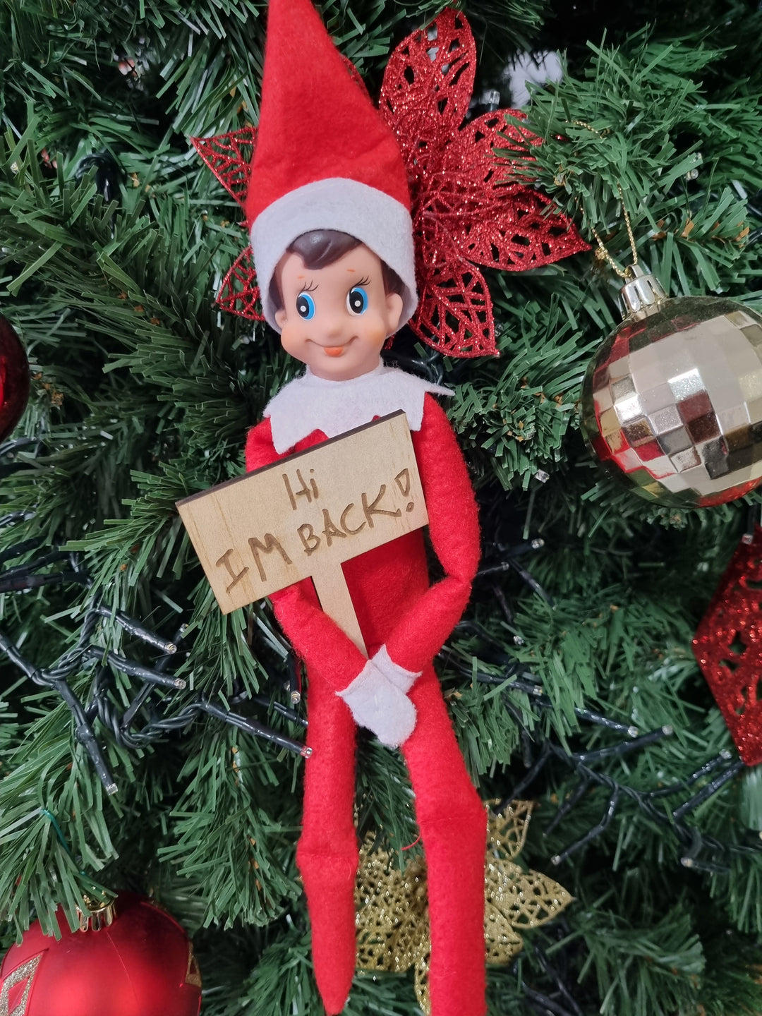 Elf sign I'm back