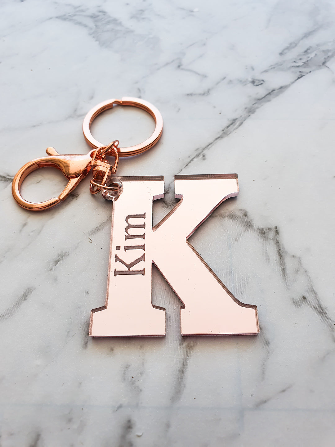 Name Letter Mirror Keyring