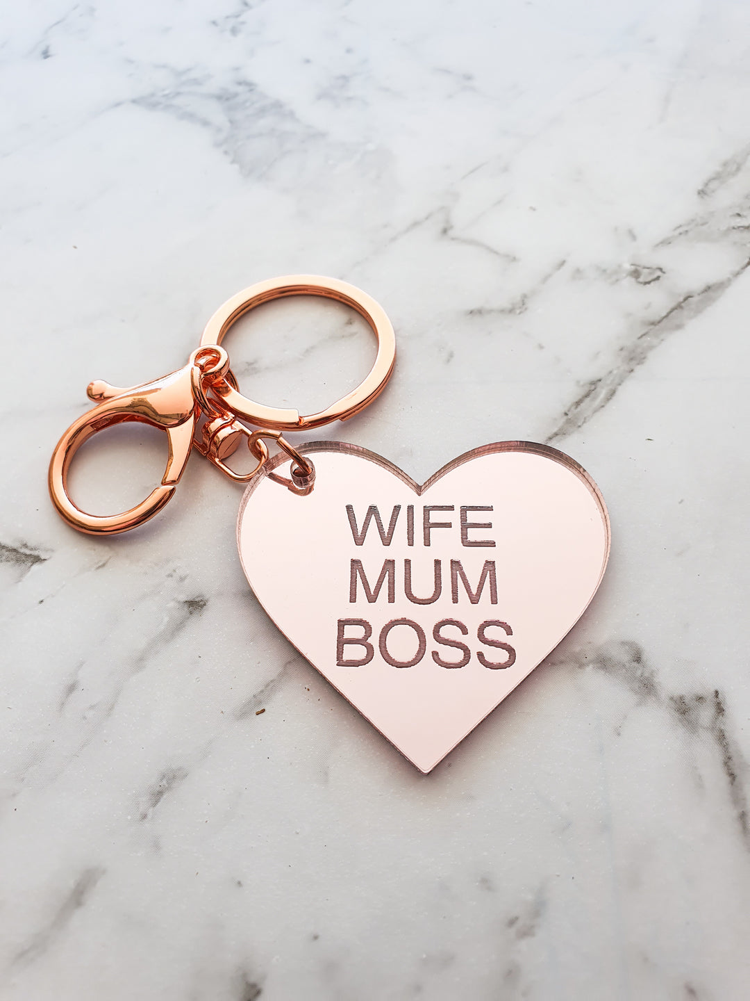 WIFE MUM BOSS Keyring
