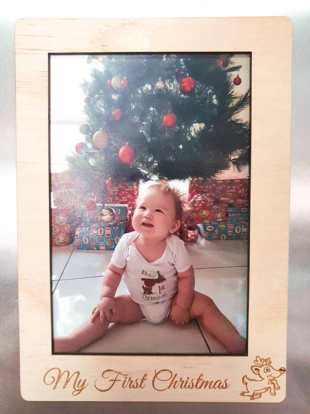 My First Christmas Photo Frame Magnet