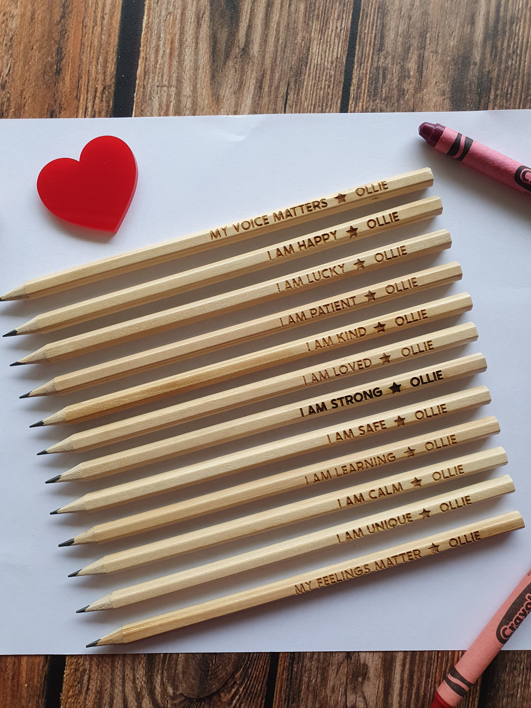 Personalised Affirmation Pencils