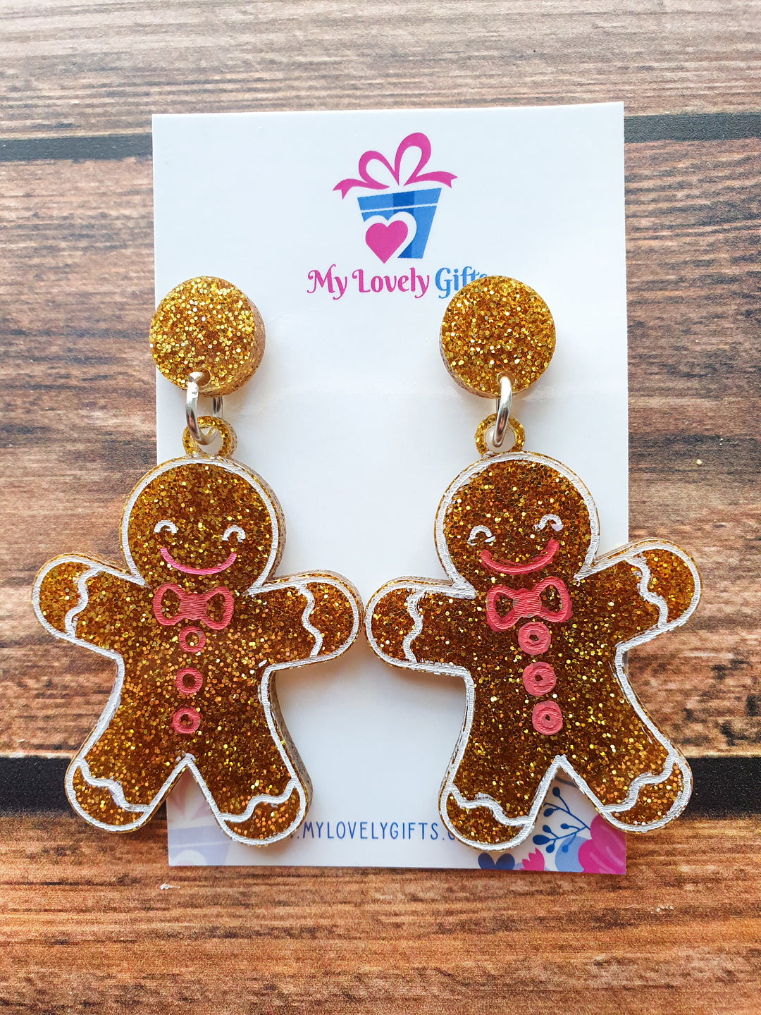 Glitter Gingerbread Dangles