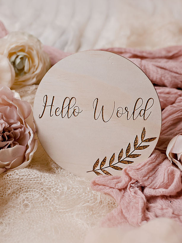 Hello World Leaf Plaque