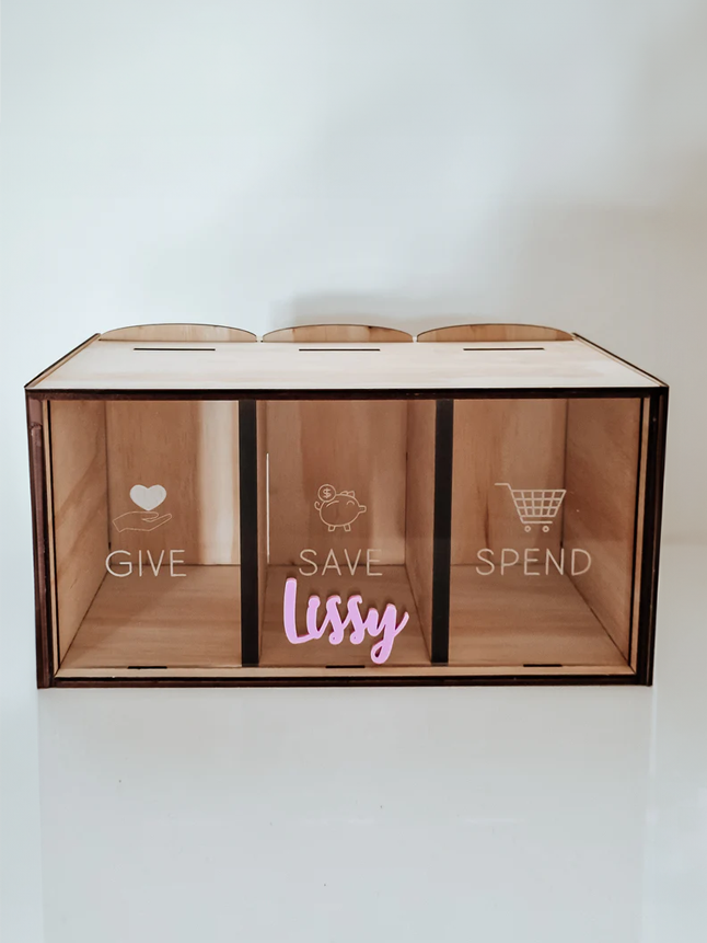 Give Save Spend Money Box