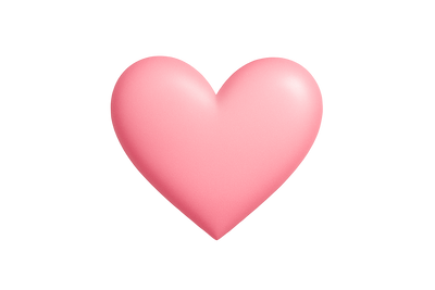 pink heart with white background