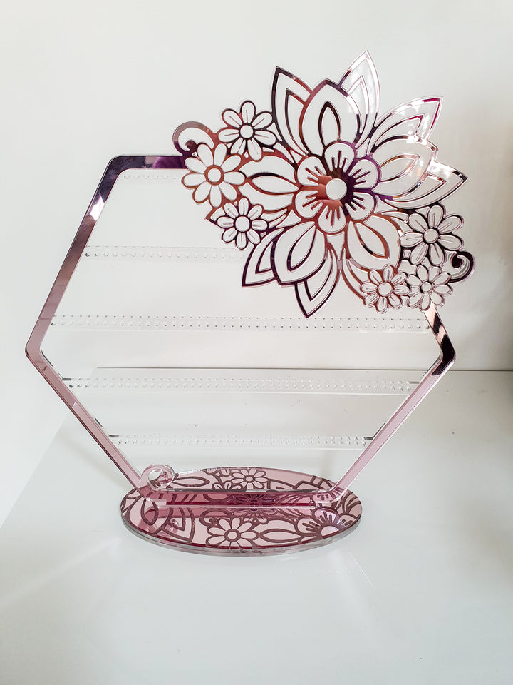 Rose Gold Floral Earring Stand