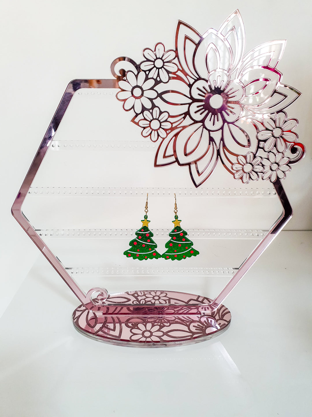 Rose Gold Floral Earring Stand