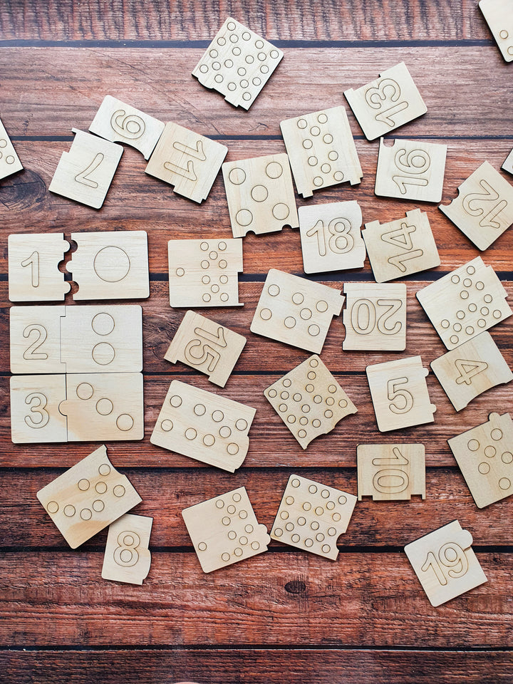 1 - 20 Numbers Matching Puzzle