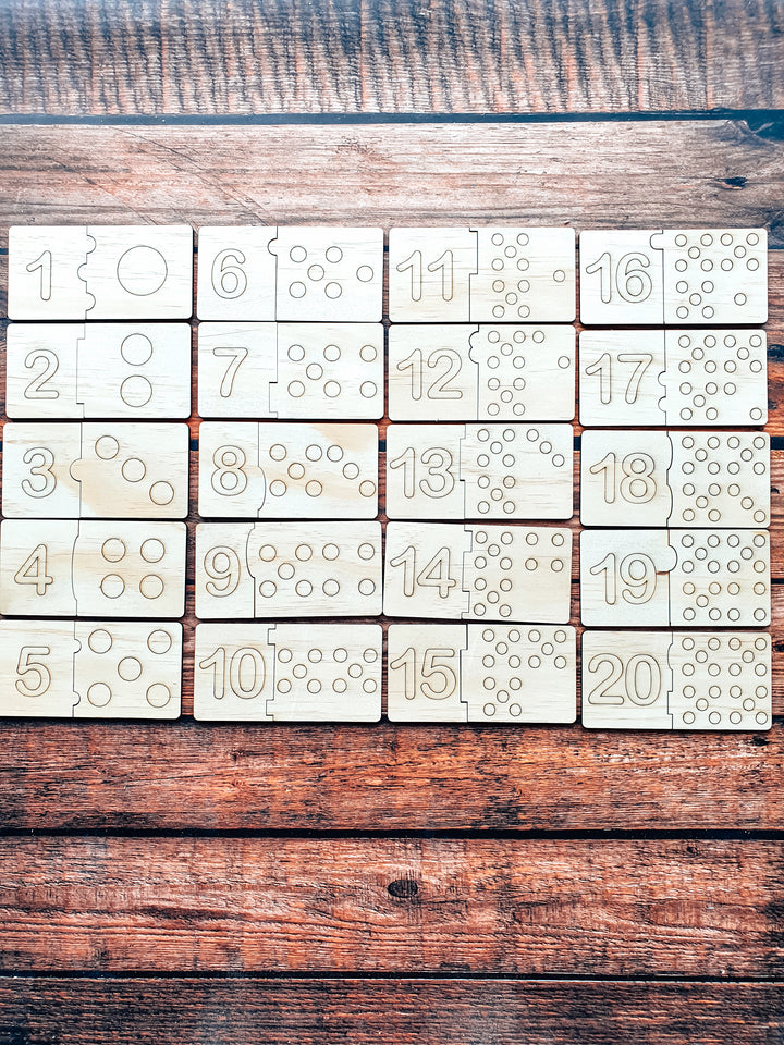 1 - 20 Numbers Matching Puzzle