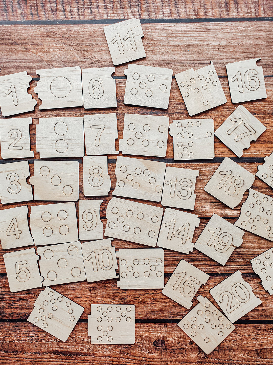 1 - 20 Numbers Matching Puzzle