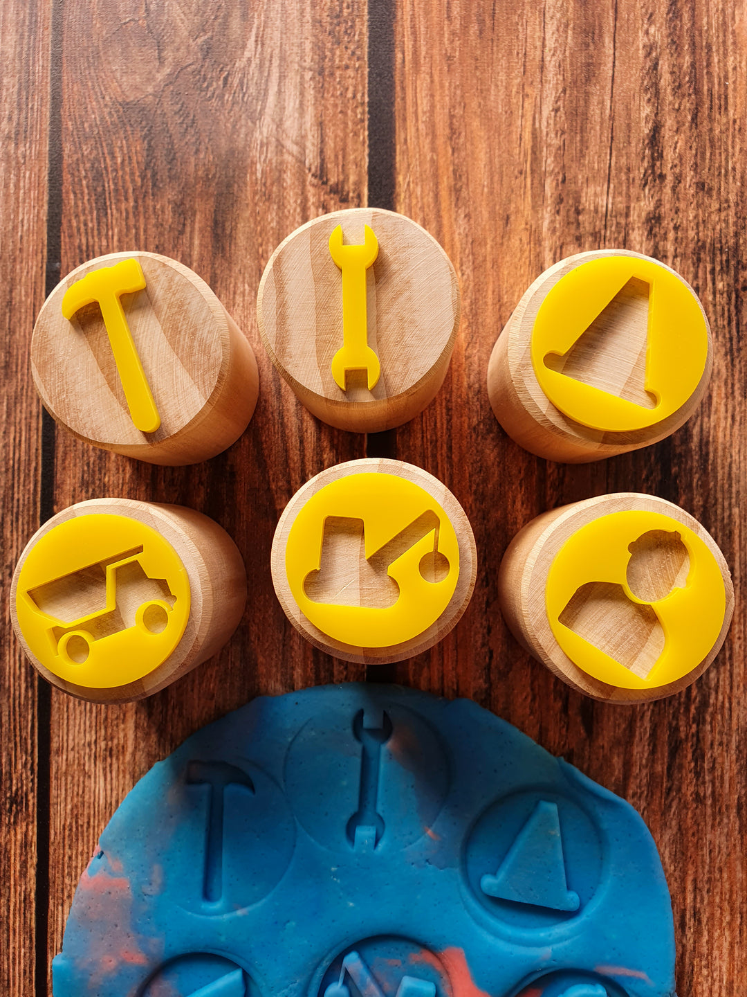 Acrylic Playdough Stamps - Construction Set