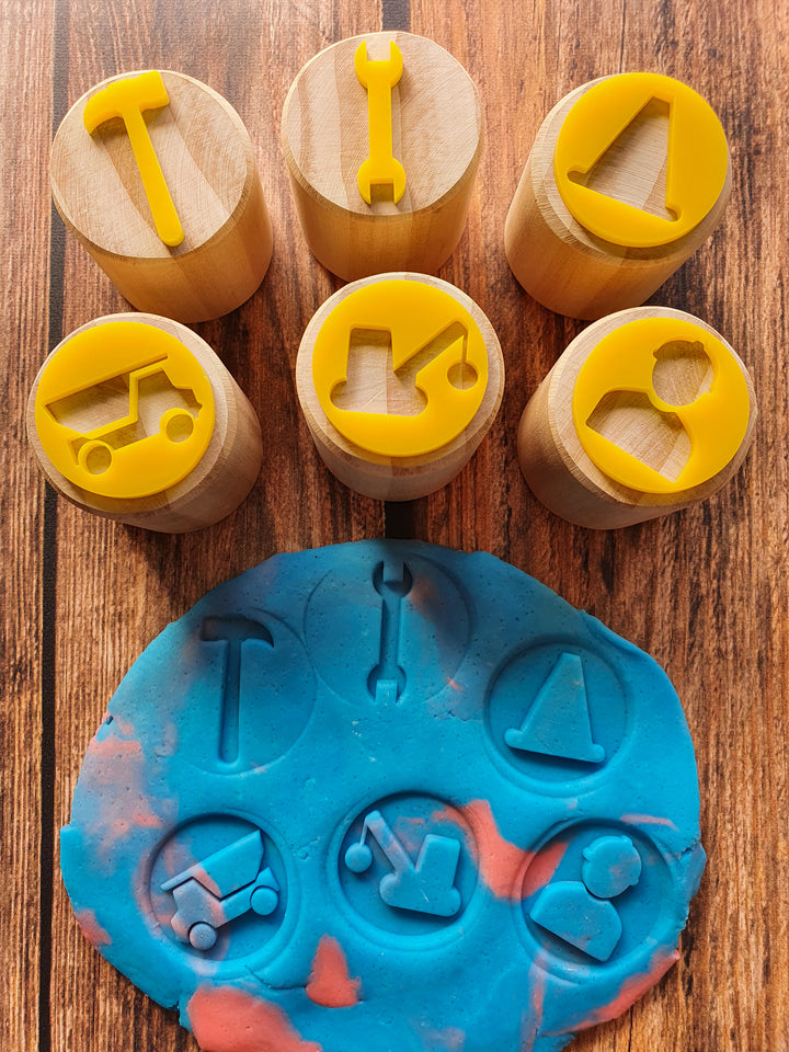 Acrylic Playdough Stamps - Construction Set