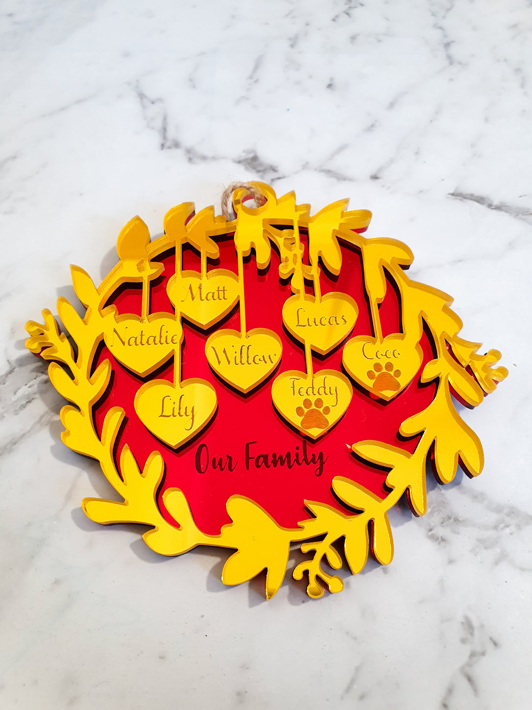 Wreath Family Ornament