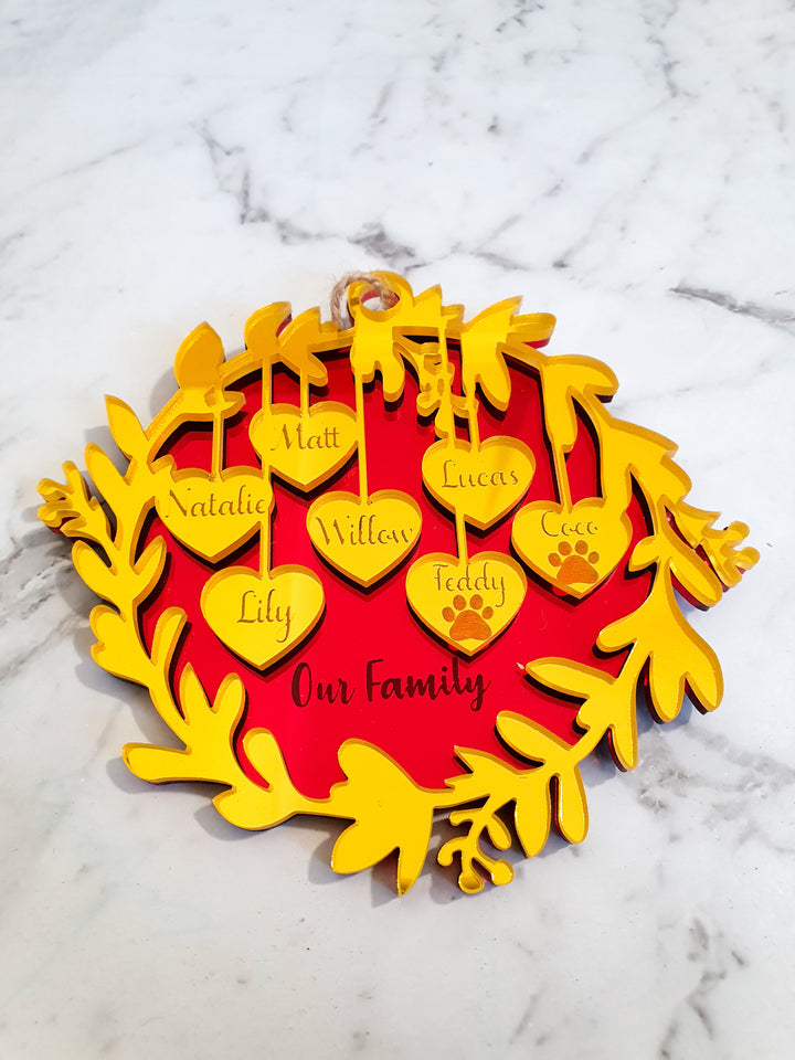 Wreath Family Ornament