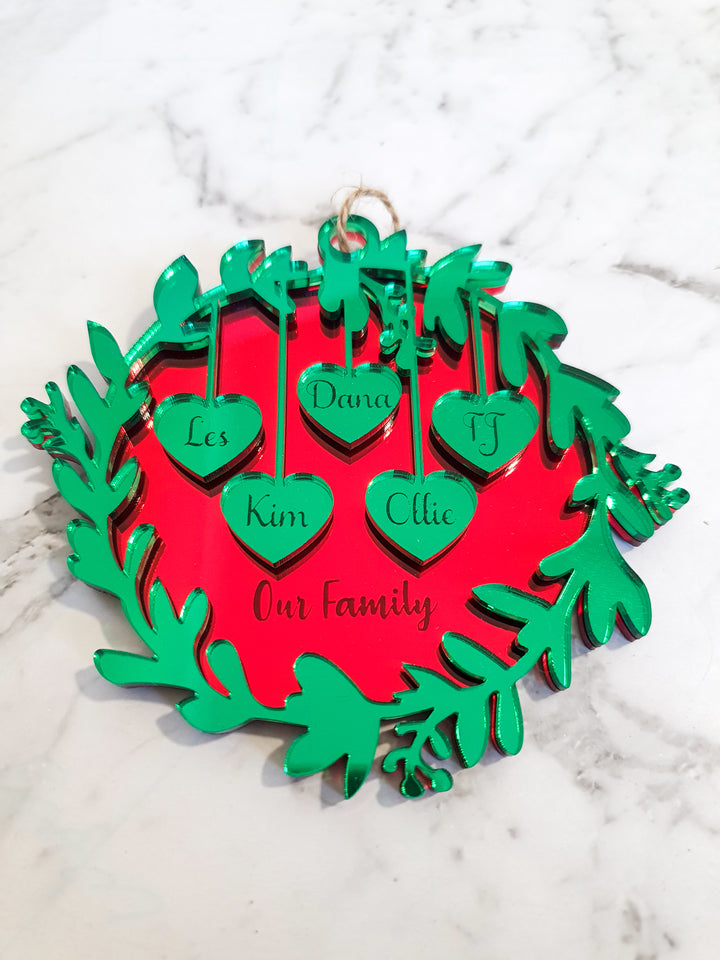 Wreath Family Ornament