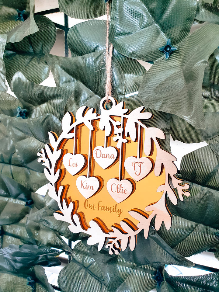 Wreath Family Ornament