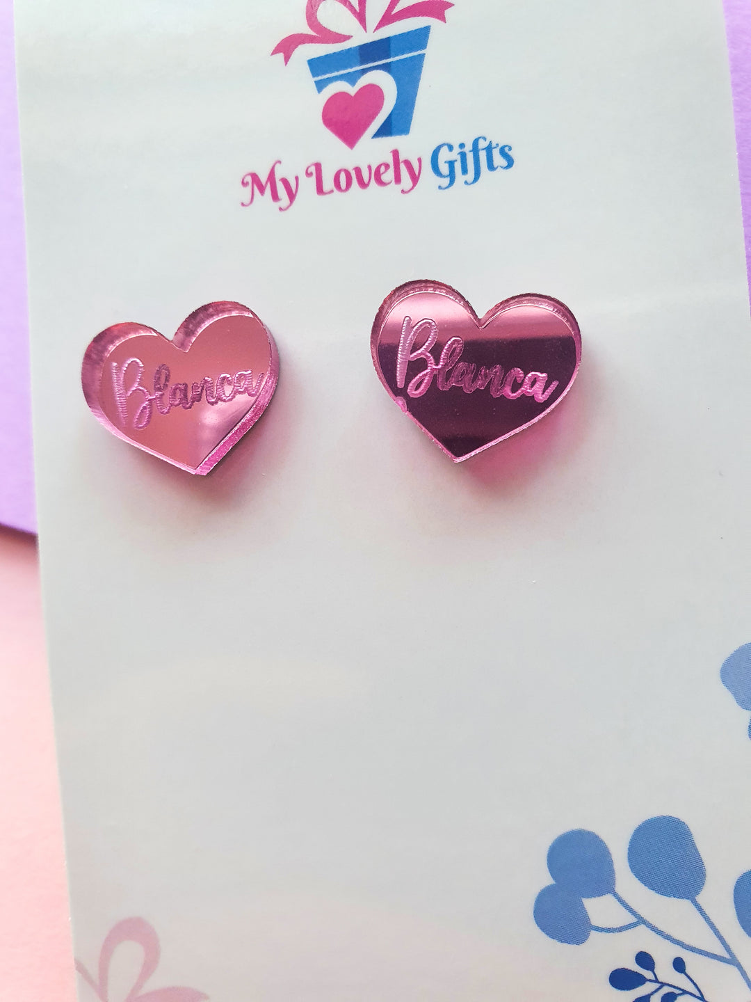 "Bella" Mirror Name Studs