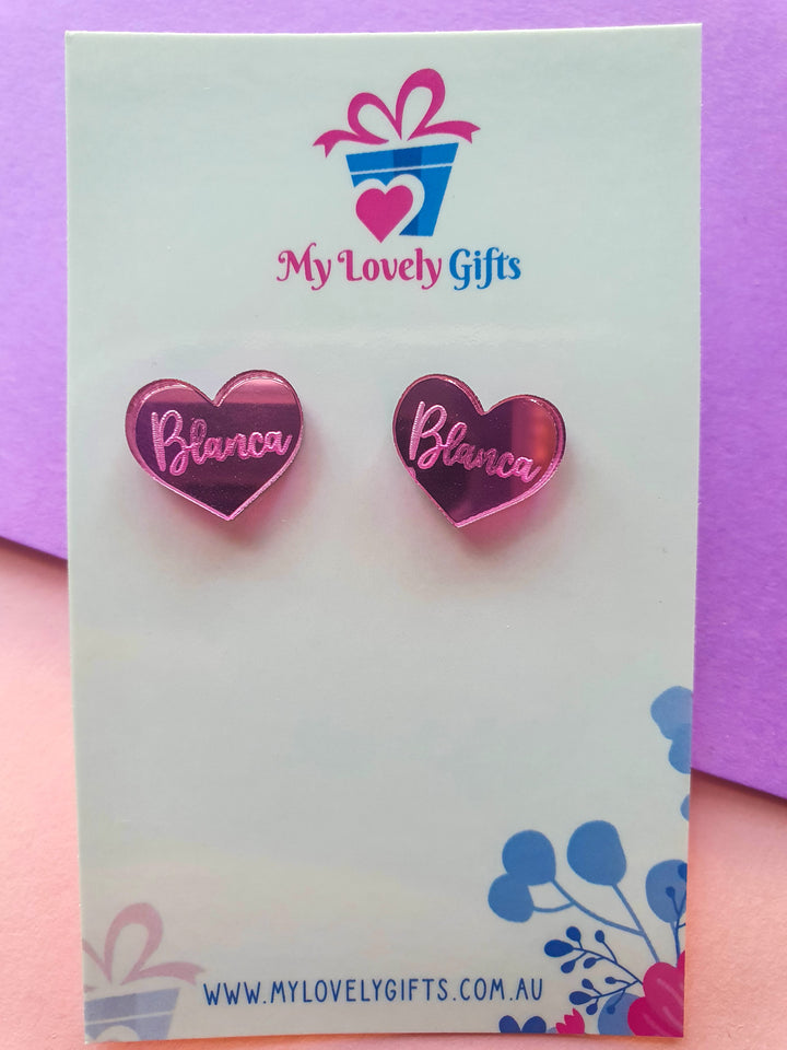 "Bella" Mirror Name Studs