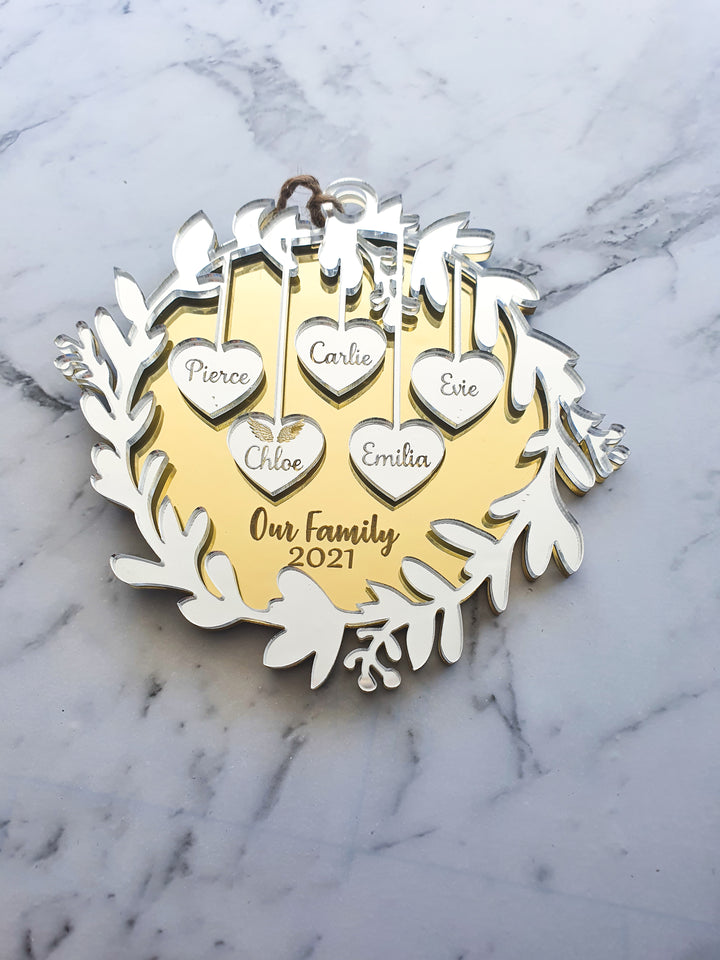 Wreath Family Ornament
