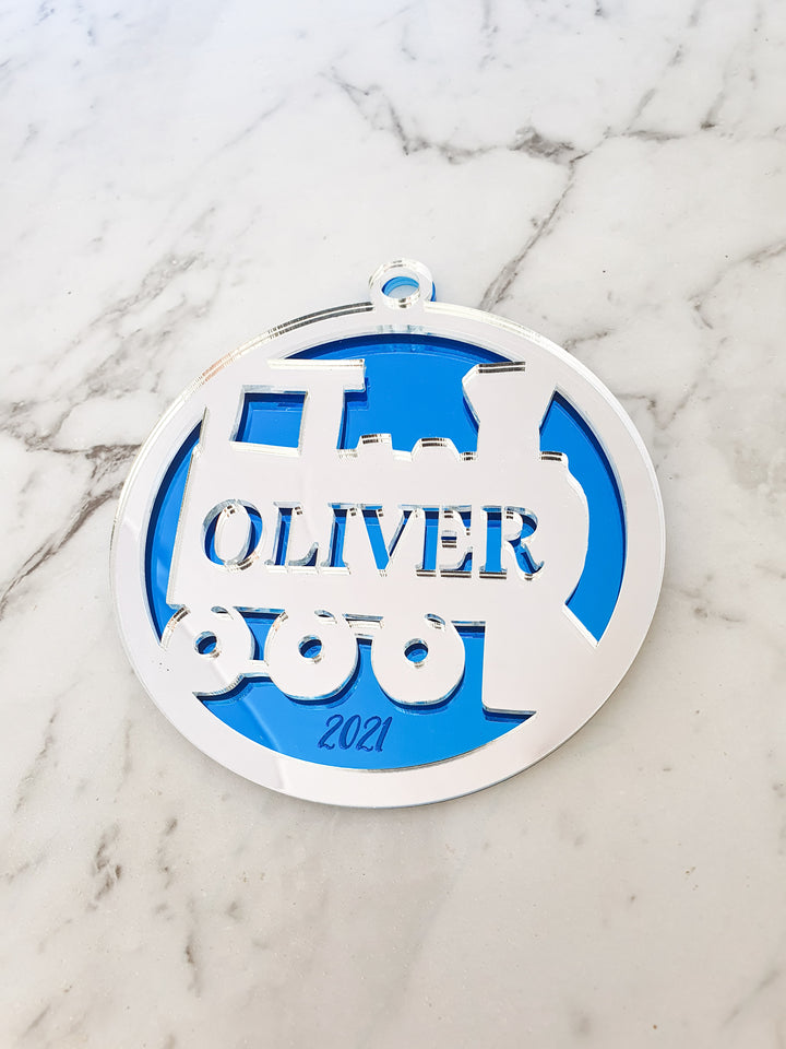 Personalised Train Ornament - Name Cut Out