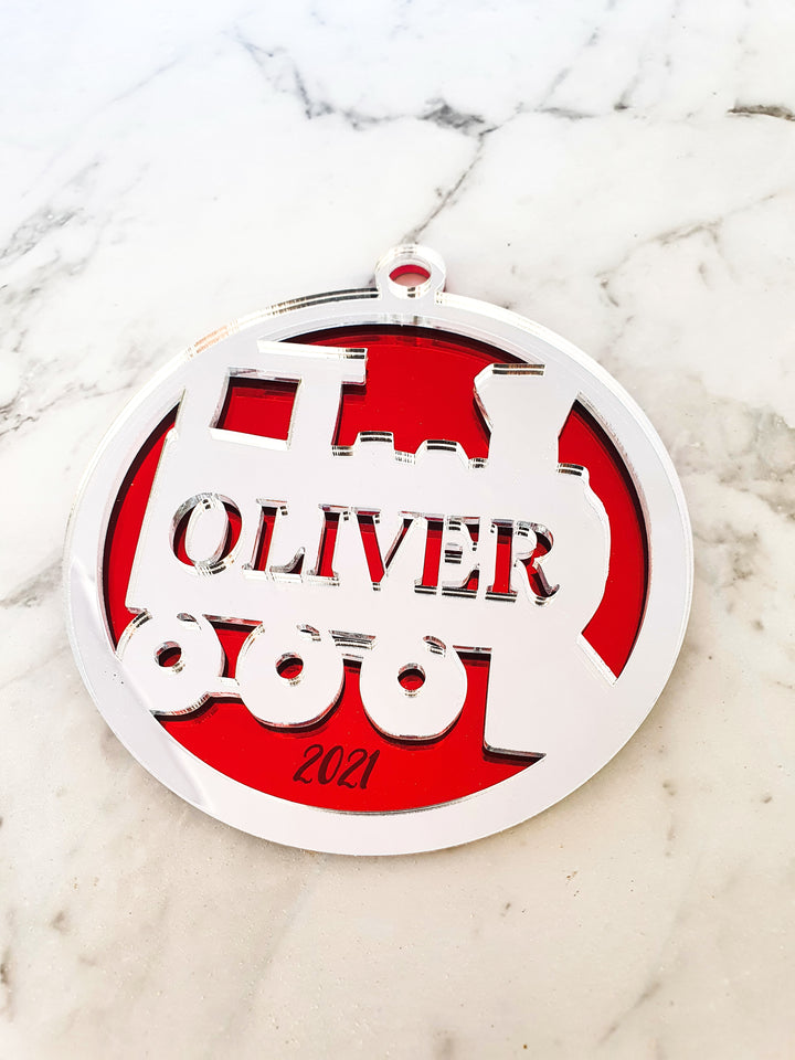 Personalised Train Ornament - Name Cut Out