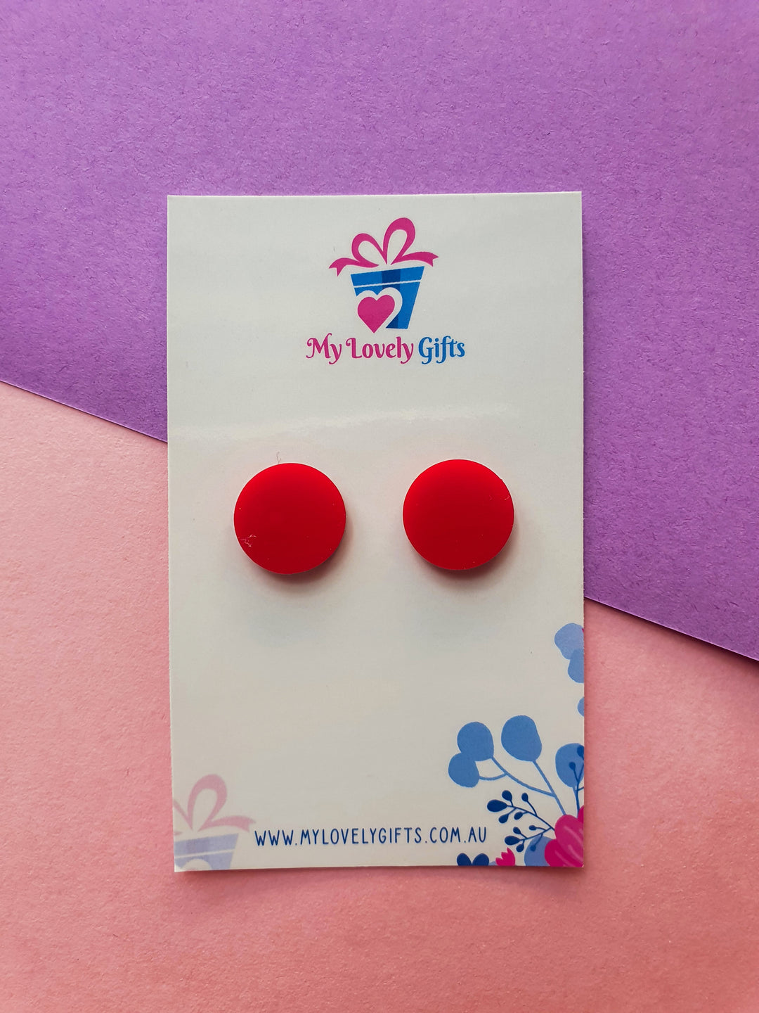 Red Stud Earrings