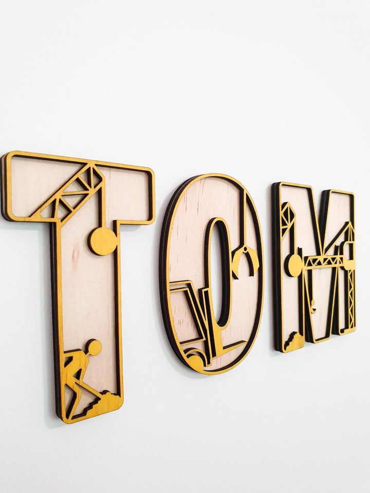 Construction Theme Letters - LARGE SIZE