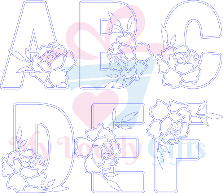 Rose Theme Letters - LARGE SIZE